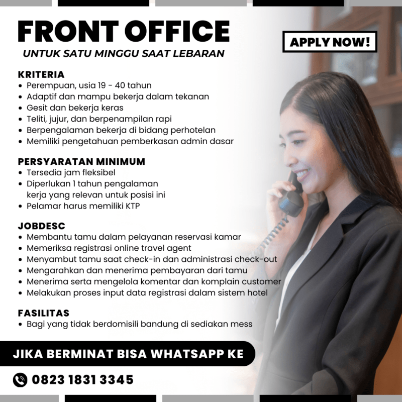 Lowongan Kerja Front Office (Casual) Perempuan di Global Jejaring ...
