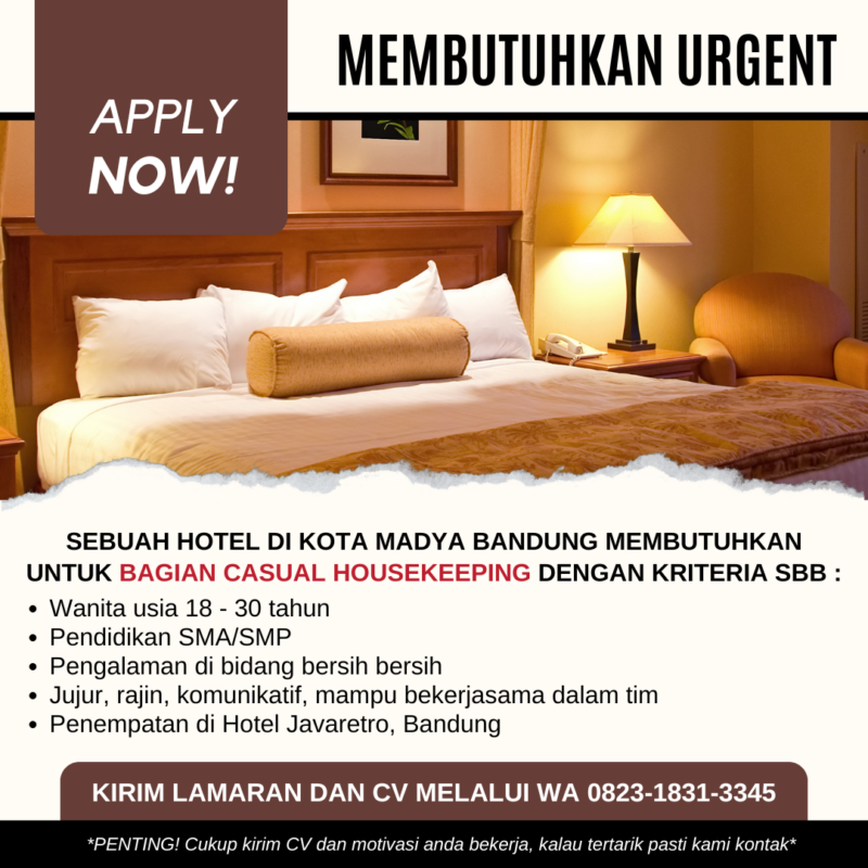 Lowongan Kerja Casual Housekeeping di Global Jejaring Indonesia ...