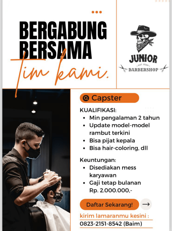 Lowongan Kerja Capster di Junior LokerBandung.id