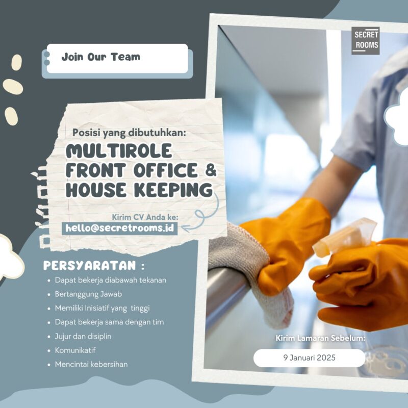 Lowongan Kerja Multirole Front Office & Housekeeping Staff di ...