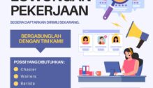Lowongan Kerja Casier – Waiters – Barista – Chef – Kitchen Helper di Kafe IDR - Bandung