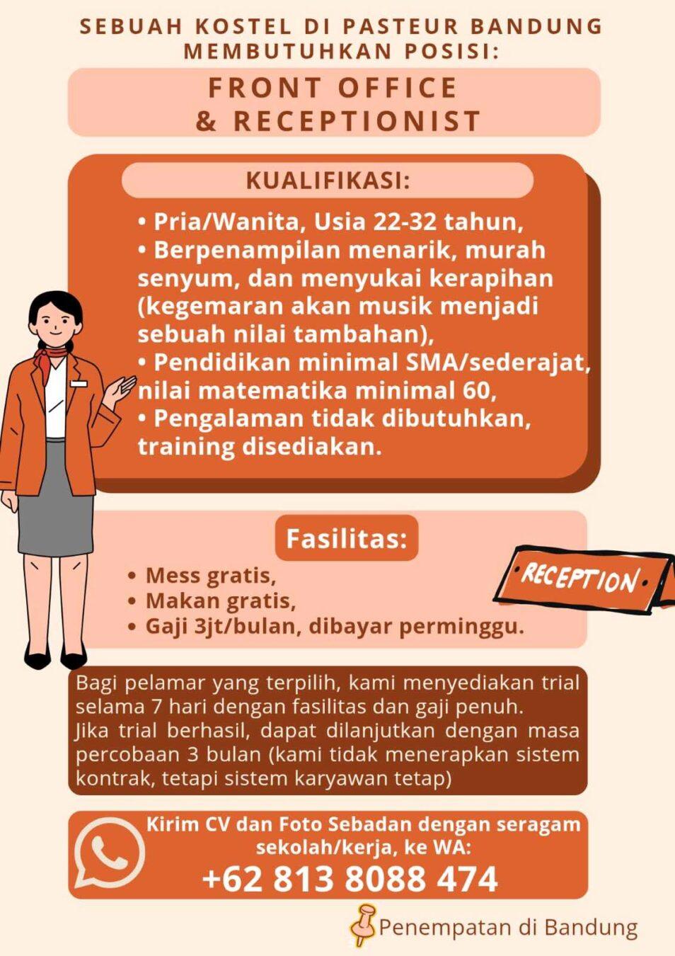 Lowongan Kerja Front Office & Receptionist di Javaretro - LokerBandung.id