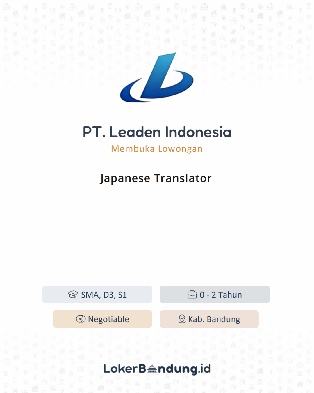 Leaden Lowongan Kerja Japanese Translator di PT. Leaden Indonesia ...