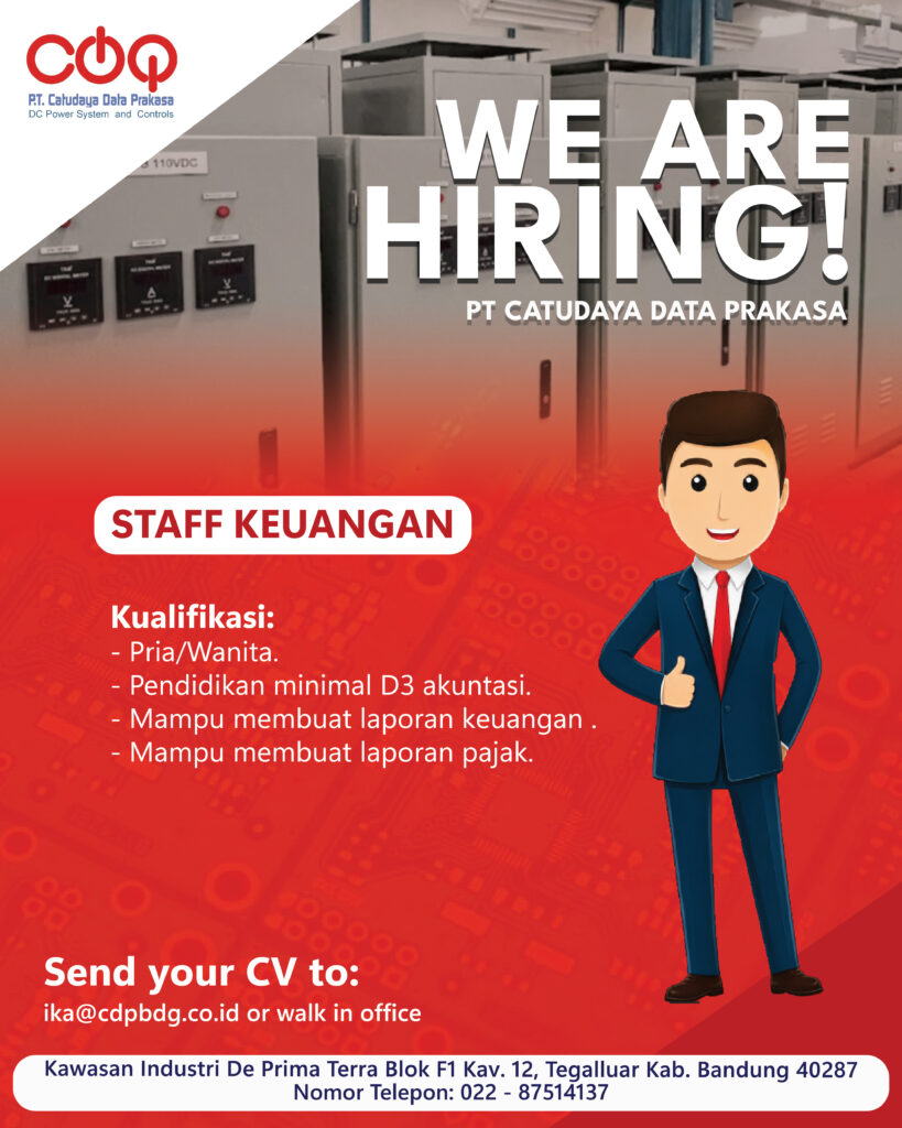 Lowongan Kerja Staff Keuangan di PT. Catudaya Data Prakasa ...